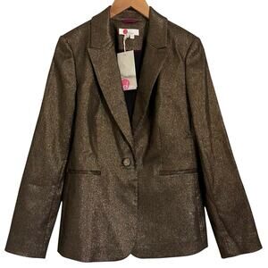 Boden Gold Metallic Tailored Suit Blazer Jacket Women’s Size 10 Party Career